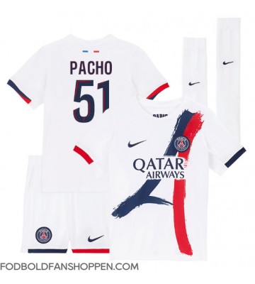 Paris Saint-Germain Willian Pacho #51 Udebanetrøje Børn 2024-25 Kortærmet (+ Korte bukser)